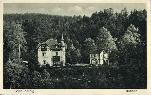 Ak Rathen Sächsische Schweiz, Pension Villa Zeißig, Inh. Ernst Posse