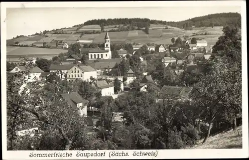 Ak Saupsdorf Sebnitz Sächsische Schweiz, Ortsansicht, Kirche