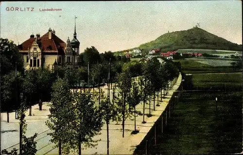 Ak Görlitz in der Lausitz, Blick zur Landeskrone