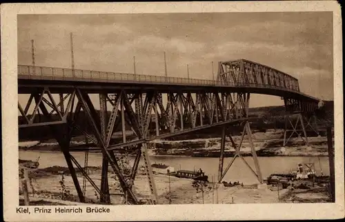 Ak Kiel, Prinz Heinrich Brücke, Dampfer