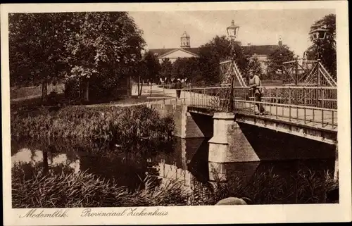 Ak Medemblik Nordholland Niederlande, Provinzial-Krankenhaus, Brücke