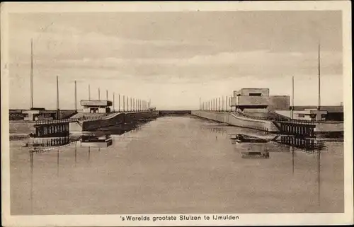 Ak Ijmuiden Velsen Nordholland Niederlande, Schleuse