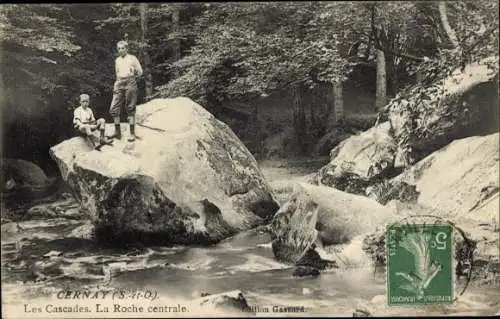 Ak Cernay-la-Ville Yvelines, Les Cascades, La Roche centrale