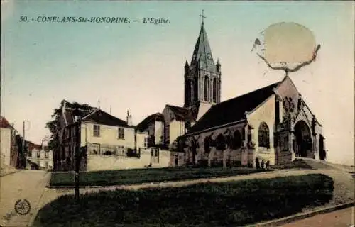 Ak Conflans Sainte Honorine Yvelines, Die Kirche