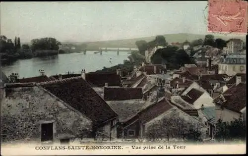 Ak Conflans Sainte Honorine Yvelines, Blick vom Turm