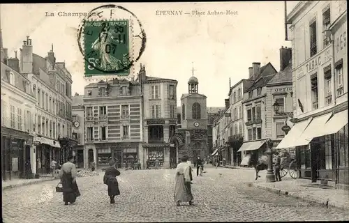 Ak Épernay Marne, Place Auban-Moet