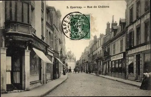 Ak Épernay Marne, Rue de Chalons