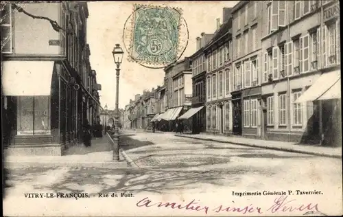 Ak Vitry le François Marne, Rue du Pont