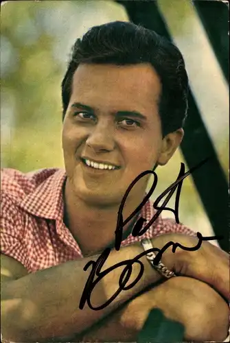 Ak Schauspieler Pat Boone, Portrait, Autogramm