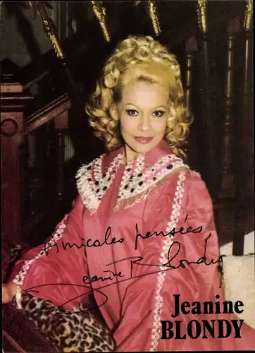 Ak Schauspielerin Jeanine Blondy, Portrait, Autogramm