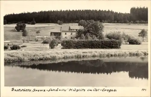 Foto Ak Müglitz Altenberg im Erzgebirge, Gaststätte Grenzschänke