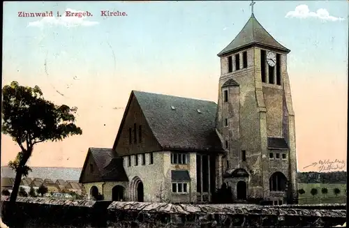 Ak Zinnwald Georgenfeld Altenberg im Erzgebirge, Kirche