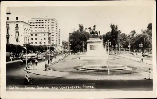 Ak Cairo Kairo Ägypten, Opera Square and Continental Hotel