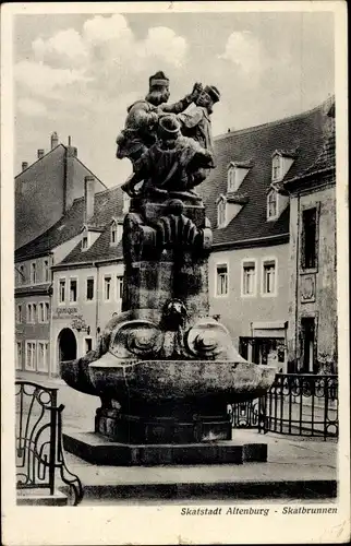 Ak Altenburg in Thüringen, Skatbrunnen