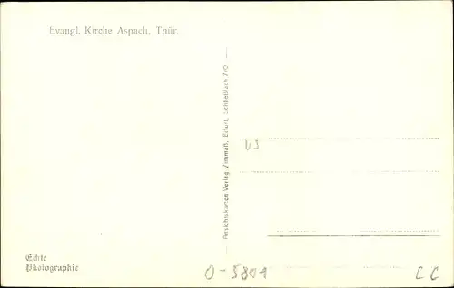Ak Aspach in Thüringen, Evangelische Kirche