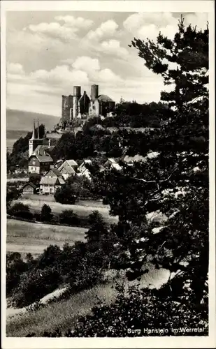 Ak Rimbach Bornhagen im Eichsfeld, Burg Hanstein, Gesamtansicht