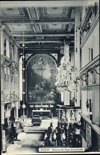 Ak Gotha, Inneres der Augustinerkirche, Altar, Gemälde
