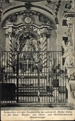 Ak Oberelchingen Elchingen Schwaben, Wallfahrtskirche, Seitenaltar, Gnadenbild Mutter Gottes