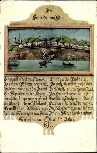 Ak Ulm an der Donau, Schneider von Ulm, Gedicht