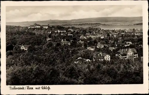 Ak Ballenstedt im Harz, Panorama, Schloss