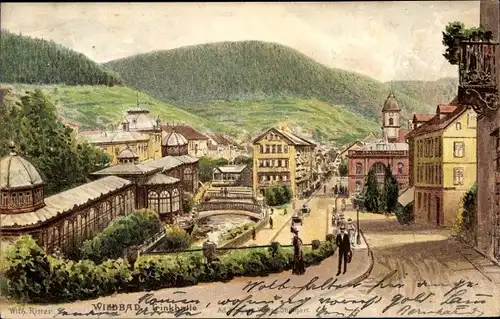 Litho Bad Wildbad im Schwarzwald, Trinkhalle