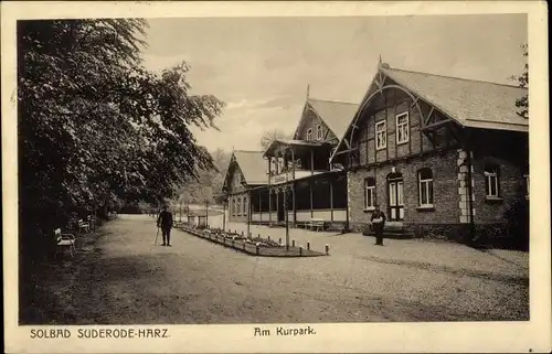 Ak Bad Suderode Quedlinburg im Harz, Am Kurpark