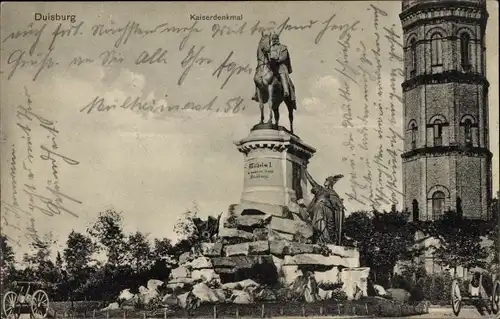 Ak Duisburg im Ruhrgebiet, Kaiserdenkmal