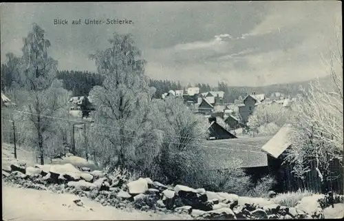 Ak Schierke Wernigerode im Harz, Unter-Schierke, Winter