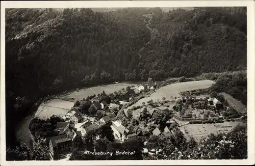 Ak Treseburg Thale im Harz, Gesamtansicht, Bodetal