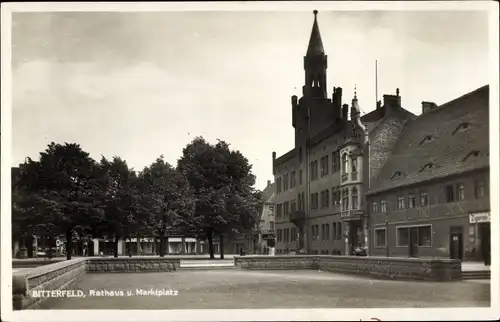 Ak Bitterfeld, Rathaus am Marktplatz