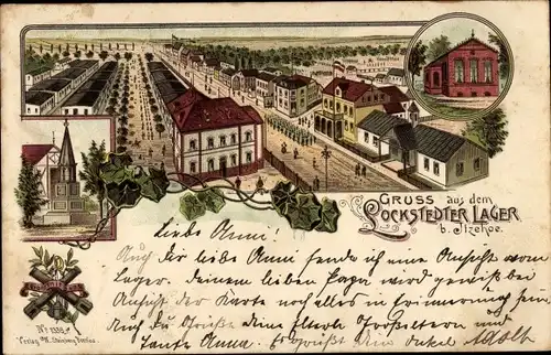 Litho Lockstedt im Kreis Steinburg, Lockstedter Lager, Baracken, Denkmal