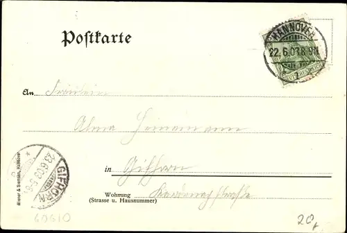 Zeitungs Ak Hannover Niedersachsen, Landwirtschaftsausstellung 1903, Hannoverscher Anzeiger,Setzerei