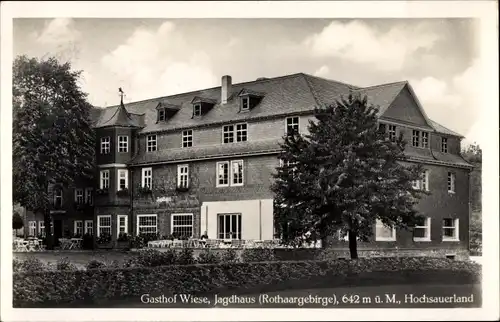 Ak Jagdhaus im Rothaargebirge Schmallenberg im Hochsauerland, Gasthof Wiese