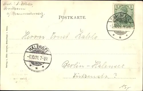 Jugendstil Passepartout Ak Braunlage im Oberharz, Gasthaus Waldmühle