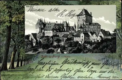 Passepartout Ak Burg an der Wupper Solingen, Schloss