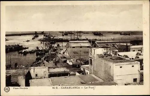 Ak Casablanca, Marokko, Der Hafen