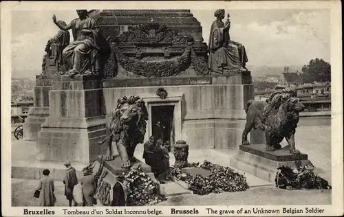 Ak Brüssel Brüssel, Grab eines unbekannten belgischen Soldaten