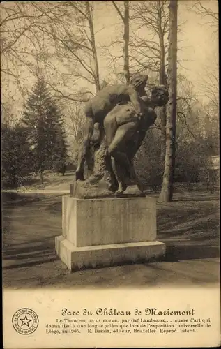 Ak Mariemont Morlanwelz Wallonien Hennegau Belgien, Schlosspark, Statue