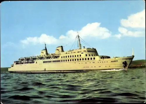 Ak MS Sassnitz, Eisenbahnfährschiff der Deutschen Reichsbahn