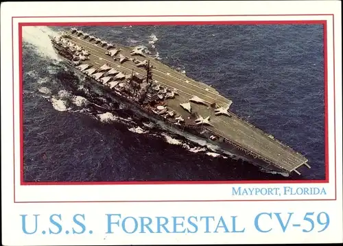 Ak Frachtschiff, Transport der amerikanischen Militärflugzeuge, U.S.S. Forrestal CV-59