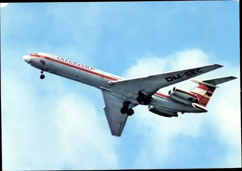 Ak Iljuschin IL-62, Interflug, Turbinenluftstrahlverkehrsflugzeug, Passagierflugzeug, DM SEC