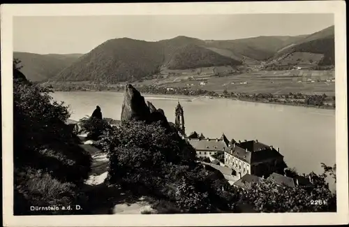 Ak Dürnstein an der Donau Wachau Niederösterreich, Panorama, Donautal