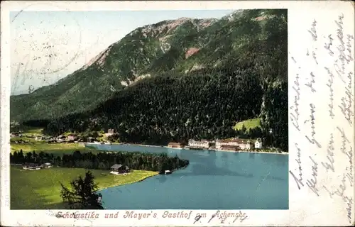 Ak Scholastika Achenkirch in Tirol, Mayers Gasthof am Achensee