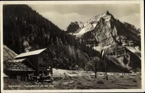 Ak Hinterriß in Tirol, Alpengasthof In der Eng am großen Ahornboden, Karwendel