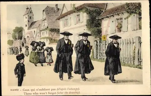 Künstler Ak Hansi, Jean Jacques Waltz, Elsässer in Tracht