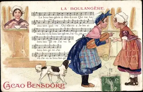 Lied Ak La Boulangere, Cacao Bensdorp, Reklame