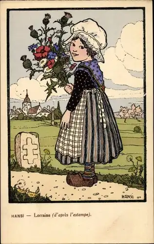 Künstler Ak Hansi Jean Jacques Waltz, Lorraine, Lothringerin
