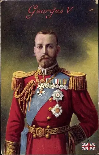 Ak König Georg V. von England, Portrait, Uniform, Orden