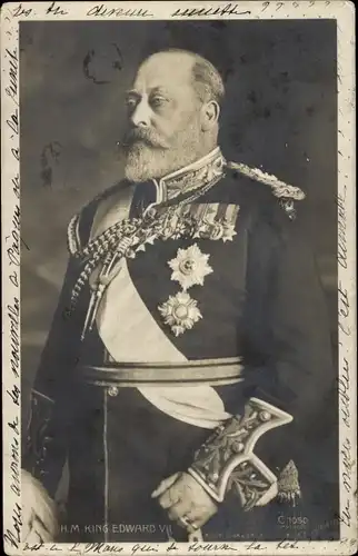 Ak König Edward VII von Großbritannien, Portrait, Uniform, Orden