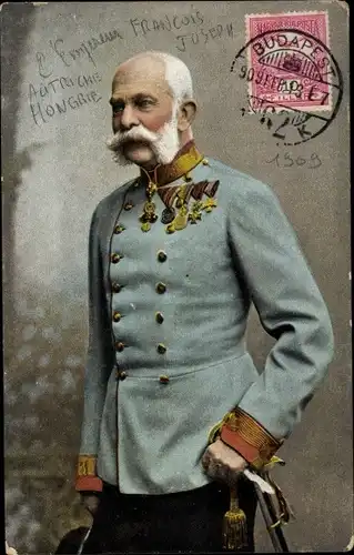 Ak Kaiser Franz Joseph I., Portrait, Uniform, Orden